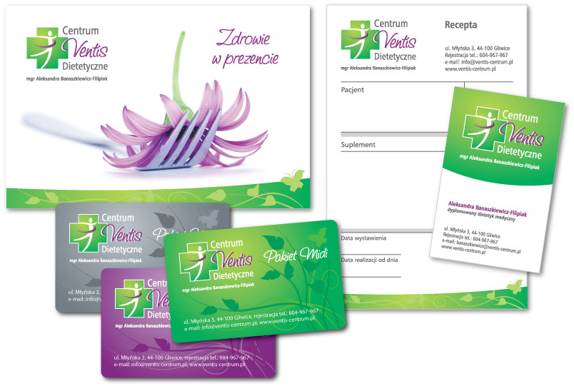 Projekt identyfikacji wizualnej Ventis portfolio TulipDesign materiały marketingowe